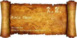 Kacz Ugor névjegykártya